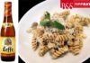 Fusilli alla birra Leffe Triple, merluzzo e fave Fusilli alla Leffe Triple