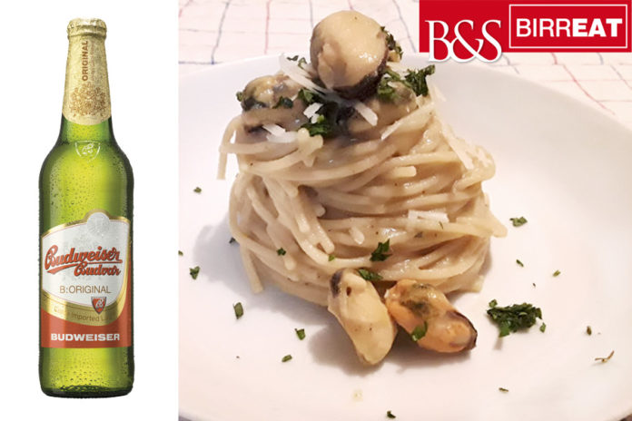 spaghetti cozze Budweiser